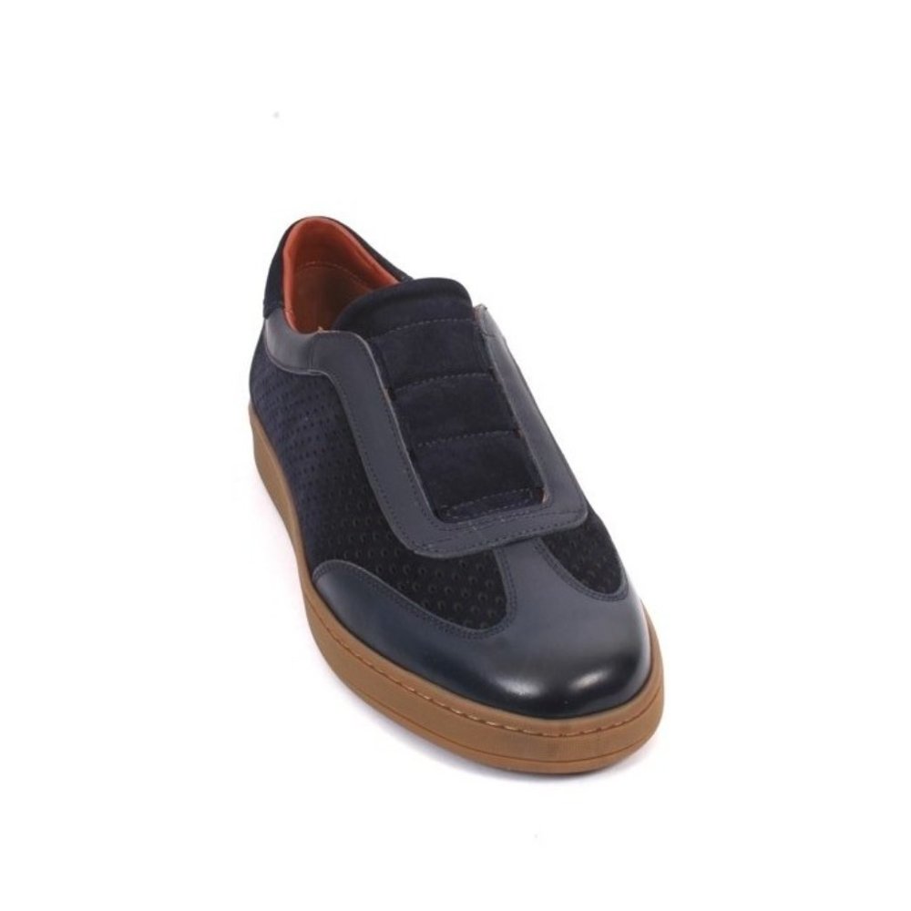 Roberto Serpentini 57130 Blue Leather Streetch Sneakers Shoes